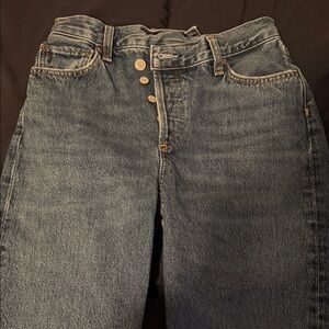 Agolde Women's Criss Cross Straight Leg Jeans - Dark Blue